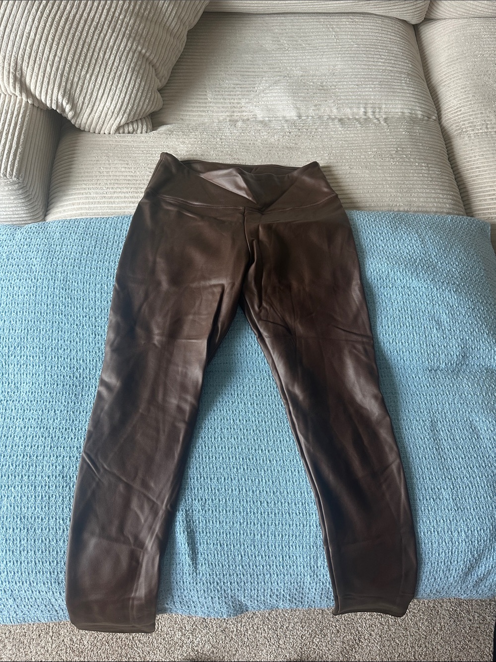 Trac Brown Faux Leather Leggings